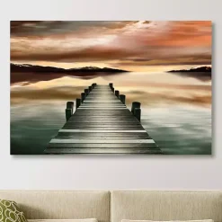 Sunset Jetty Giclee Canvas Art Print