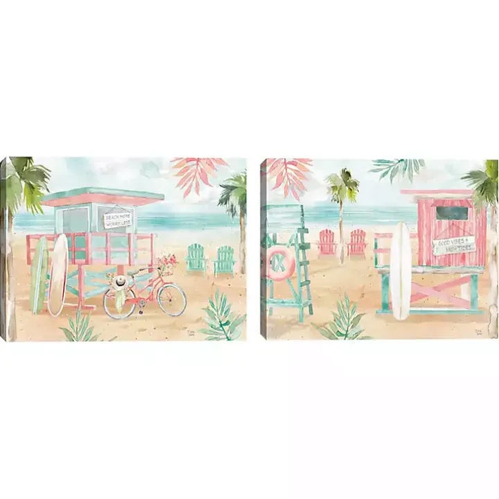 Surfs Up Canvas Art Prints, Set 2