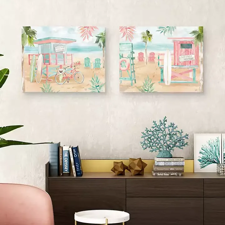 Surfs Up Canvas Art Prints, Set 2