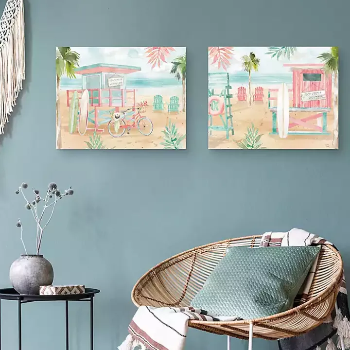 Surfs Up Canvas Art Prints, Set 2