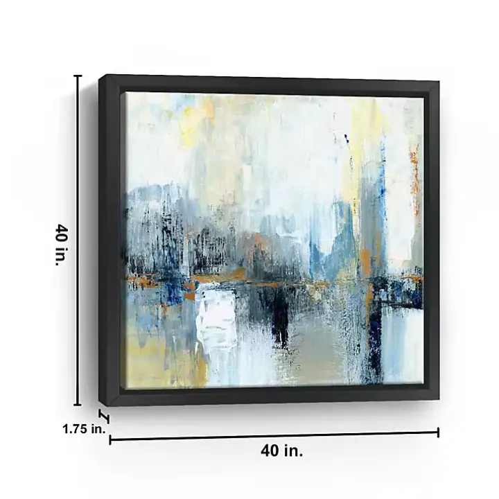 Sweeping the City Framed Canvas Art Print