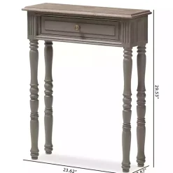 Tan and Gray Ornate Ball Turned Console Table
