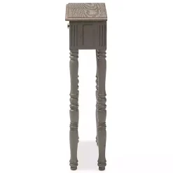 Tan and Gray Ornate Ball Turned Console Table