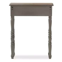 Tan and Gray Ornate Ball Turned Console Table