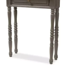 Tan and Gray Ornate Ball Turned Console Table