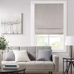 Tan Basketweave Cordless Roman Shade, 27 in.