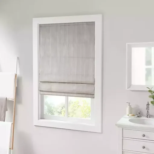 Tan Basketweave Cordless Roman Shade, 27 in.