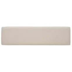 Tan Basketweave Upholstered Wood Bench