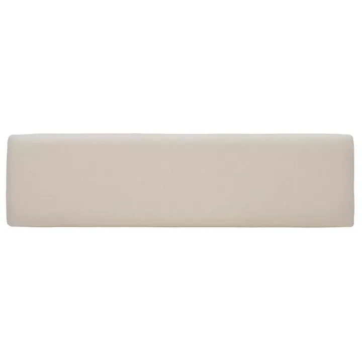 Tan Basketweave Upholstered Wood Bench