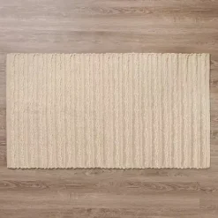 Tan Cable Knit Scatter Rug