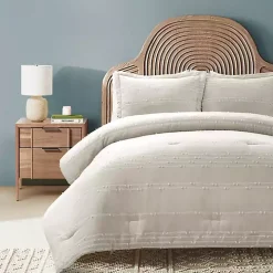 Tan Clipped Stripe 3-pc. Cali King Comforter Set
