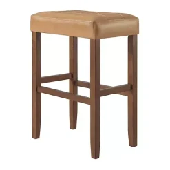 Tan Faux Leather Madison Walnut Bar Stool