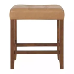 Tan Faux Leather Madison Walnut Counter Stool