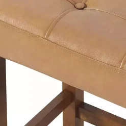 Tan Faux Leather Madison Walnut Counter Stool