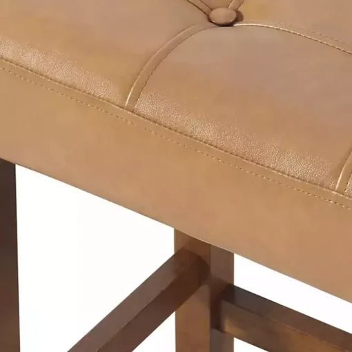 Tan Faux Leather Madison Walnut Counter Stool