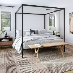 Tan Plaid Emily Henderson x RugsUSA Area Rug, 4x6