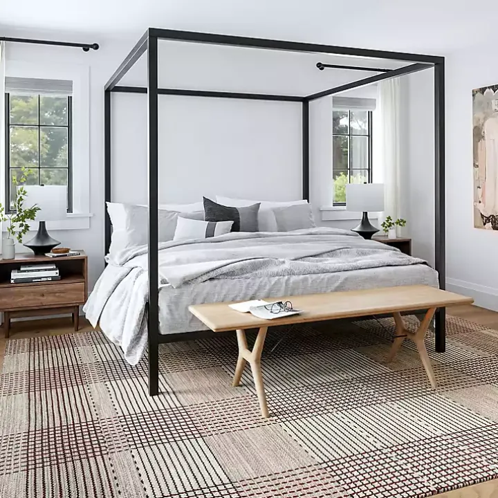 Tan Plaid Emily Henderson x RugsUSA Area Rug, 4x6