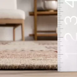 Tan Plaid Emily Henderson x RugsUSA Area Rug, 4x6