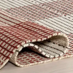 Tan Plaid Emily Henderson x RugsUSA Area Rug, 4x6
