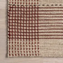 Tan Plaid Emily Henderson x RugsUSA Area Rug, 4x6