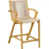 Tan Rope and Honey Wood Counter Stool