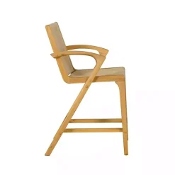 Tan Rope and Honey Wood Counter Stool