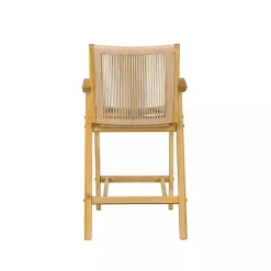 Tan Rope and Honey Wood Counter Stool