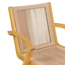 Tan Rope and Honey Wood Counter Stool