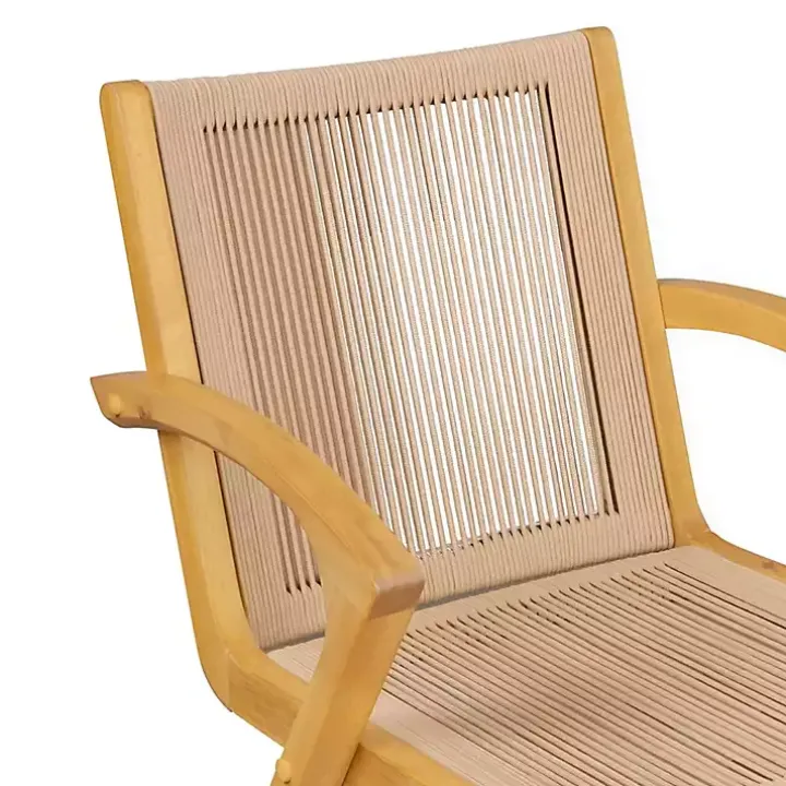 Tan Rope and Honey Wood Counter Stool