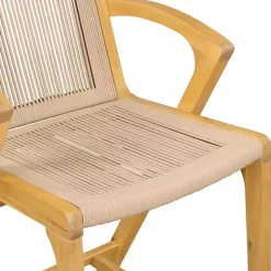 Tan Rope and Honey Wood Counter Stool