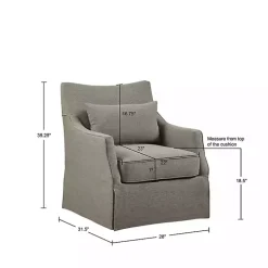 Tan Skirted Swivel Martha Stewart Accent Chair
