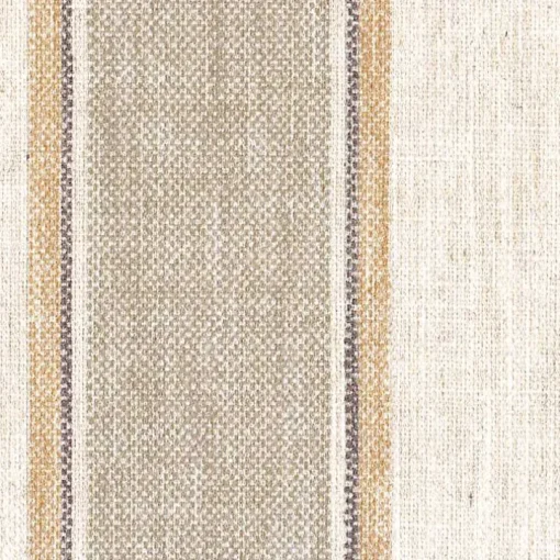 Tan Striped Upholstered Wood Leg Bench