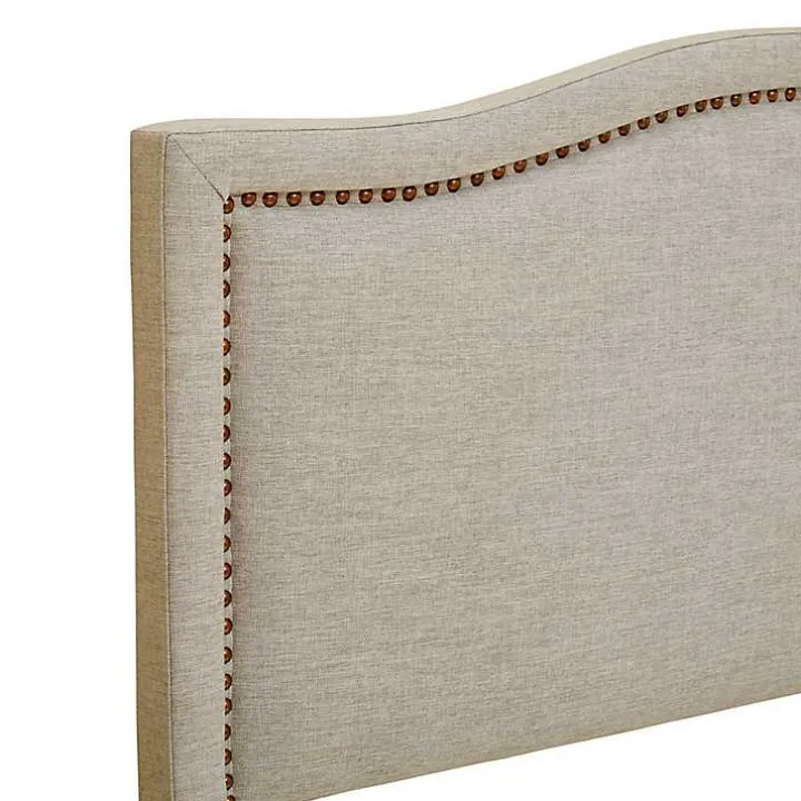 Tan Upholstered Augusta King Headboard