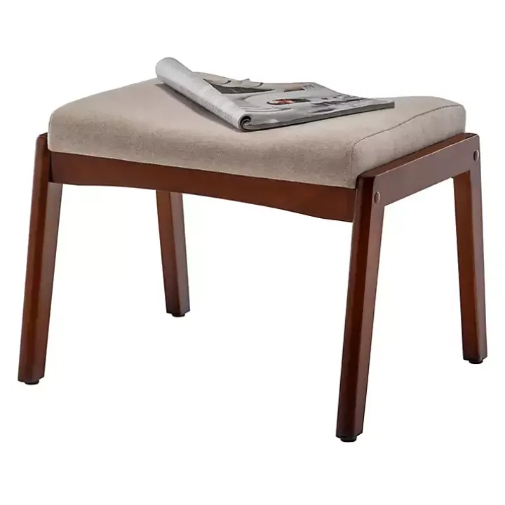Tan Upholstered Natasha Ottoman Stool