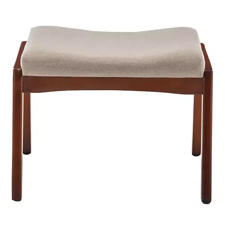 Tan Upholstered Natasha Ottoman Stool