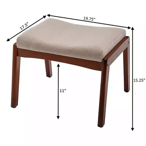 Tan Upholstered Natasha Ottoman Stool