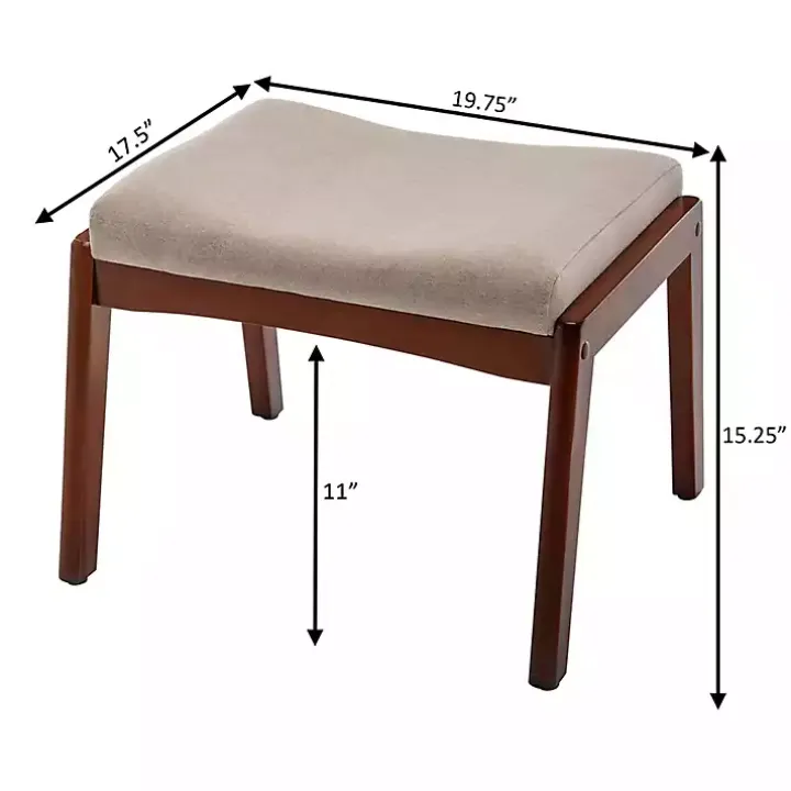 Tan Upholstered Natasha Ottoman Stool