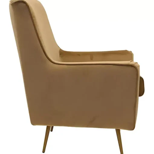 Tan Velvet Lana Accent Chair