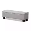 Taupe Button-Tufted Upholstered Storage Bench