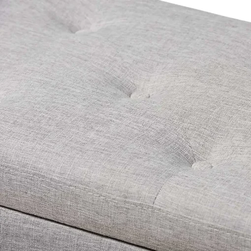 Taupe Button-Tufted Upholstered Storage Bench