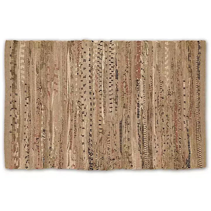 Taupe Rag Accent Rug