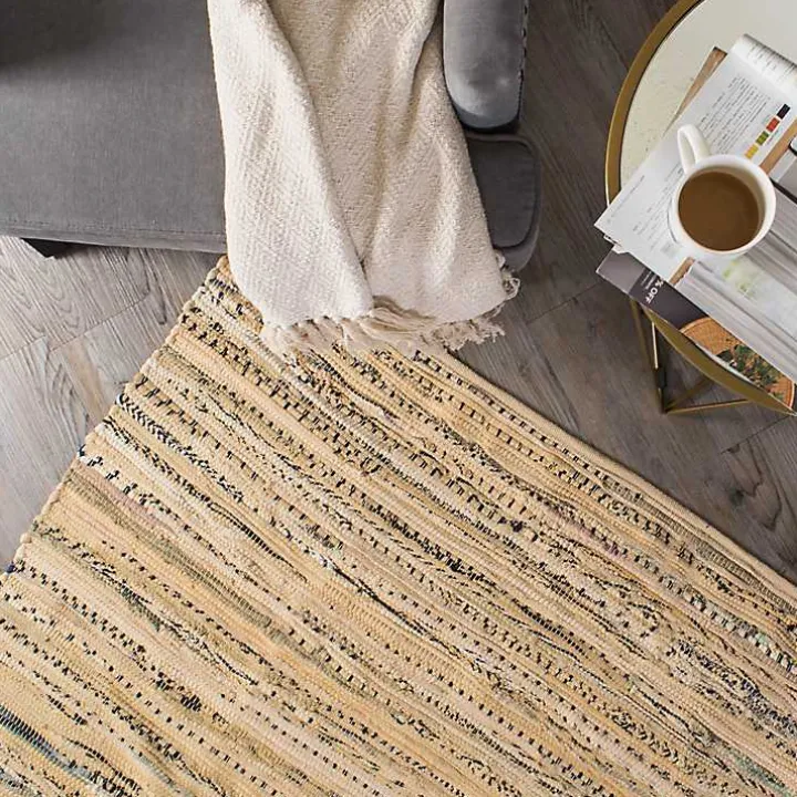 Taupe Rag Accent Rug