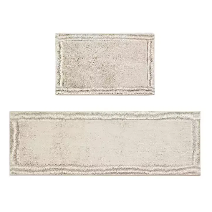 Taupe Tufted Reversible Cotton Bath Mat, 34 in.