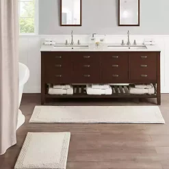 Taupe Tufted Reversible Cotton Bath Mat, 34 in.