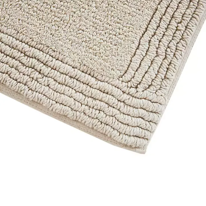 Taupe Tufted Reversible Cotton Bath Mat, 34 in.