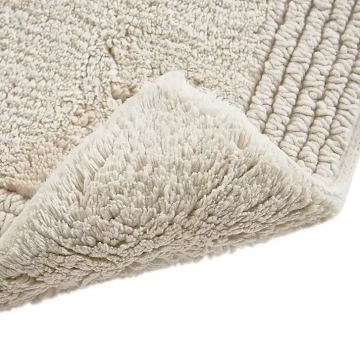 Taupe Tufted Reversible Cotton Bath Mat, 34 in.