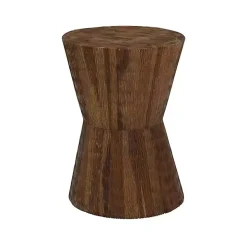 Teak Wood Hourglass Accent Table