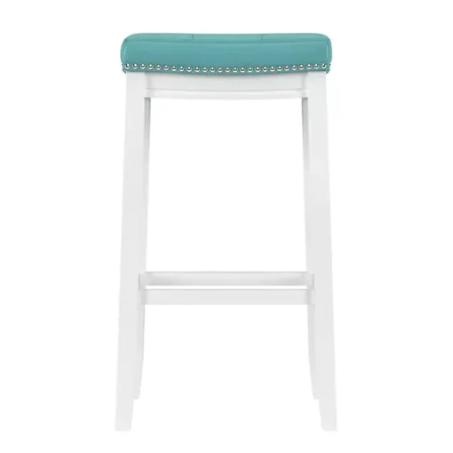 Teal Faux Leather Claridge Bar Stool