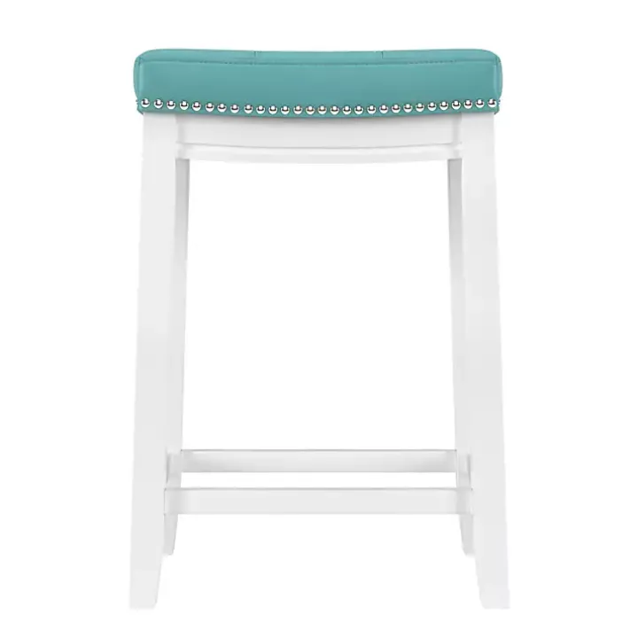 Teal Faux Leather Claridge Counter Stool