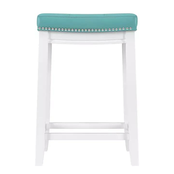 Teal Faux Leather Claridge Counter Stool